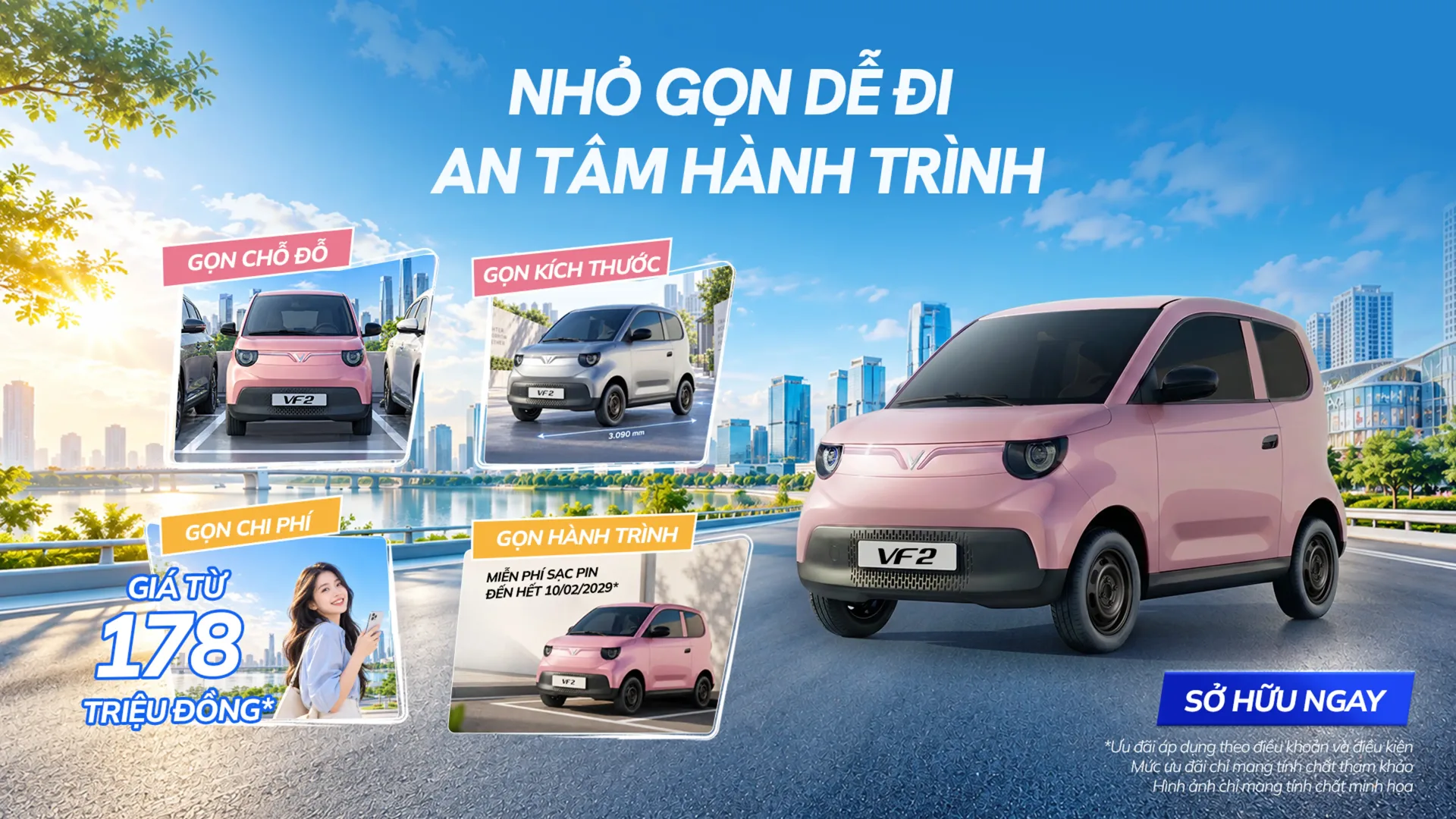 Banner Đặt Cọc Xe Ô Tô Điện Đô Thị Thông Minh VinFast VF 2